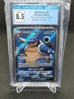 Pokemon TCG CGC 8.5 NM/Mint+ Blastoise GX SM189 Black Star Promo PSA - Image 1