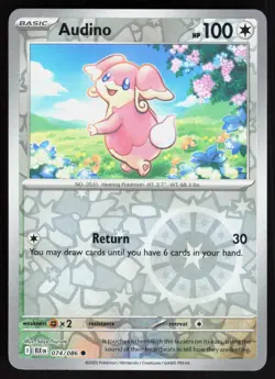 AUDINO - 074/086 ( BLK 074/086 ) REVERSE HOLO - Pokemon - 2025 TSURUTA LP - Image 1