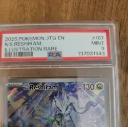 2025 POKEMON JTG #167 N'S RESHIRAM PSA 9 - Image 3