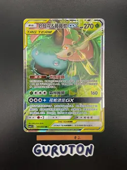 [US Seller] Pokemon S-Chinese Venusaur & Snivy GX 001/061 Tag Team CSM2.5C-001 - Image 1