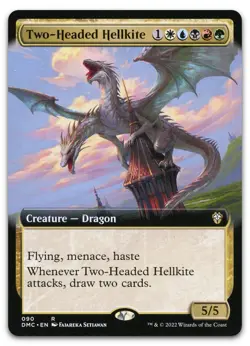 Two-Headed Hellkite (Extended Art) #90 (NM) Dominaria United DMC Magic MTG - Image 1