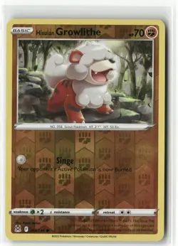 Hisuian Growlithe 083/196 Reverse Holo Lost Origin Pokemon TCG NM - Image 1