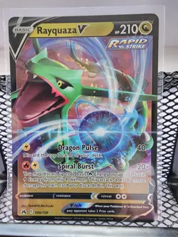 Pokemon TCG Rayquaza V Crown Zenith 100/159 Holo Ultra Rare - Image 1