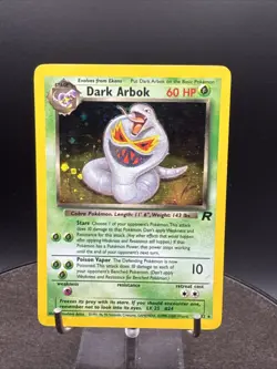 Pokemon TCG Dark Arbok 2/82 Team Rocket Holo SWIRL - Image 1
