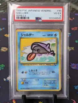 1998 Pokemon Japanese Shellder #90 Glossy Vending Series 2 PSA 4 VG-EX - Image 1