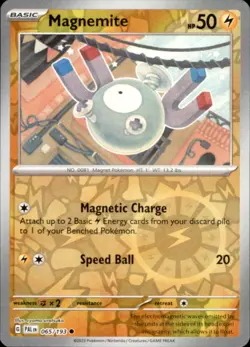 Pokemon Magnemite Common Reverse Holo PAL 065/193 NM - Image 1