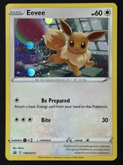 Eevee SWSH212 HOLO FART SWIRL Black Star Promo Pokemon Card NM - Image 2