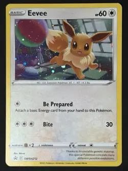Eevee SWSH212 HOLO FART SWIRL Black Star Promo Pokemon Card NM - Image 3