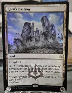 Karn's Bastion FOIL War of Spark Planeswalker Weekend PROMO Mtg Magic NM - Image 1