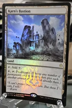 Karn's Bastion FOIL War of Spark Planeswalker Weekend PROMO Mtg Magic NM - Image 2