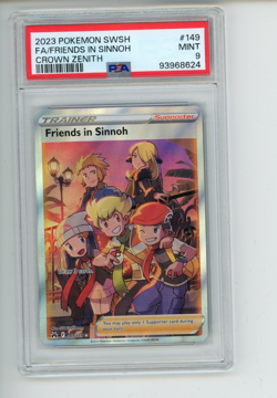 2023 Pokemon Crown Zenith Friends in Sinnoh 149/159 Full Art Holo Rare PSA 9 - Image 1