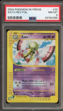 Pokemon Xatu Skyridge Reverse Holo Rare #35 PSA 8 - Image 1