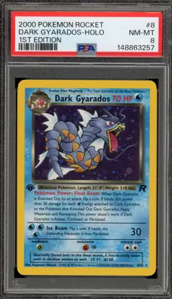 Pokemon Dark Gyarados Team Rocket 1st Edition Holo Rare #8 PSA 8 - Image 1