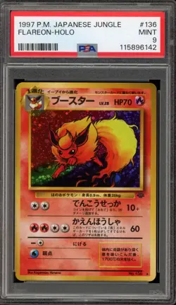 Pokemon Flareon Jungle Japanese Holo Rare #136 PSA 9 Mint - Image 1