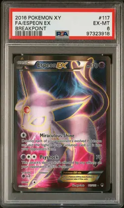 2016 POKEMON XY BREAKPOINT #117 FULL ART/ESPEON EX PSA 6 - Image 1