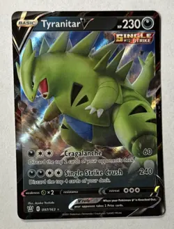 2021 Pokemon TCG Tyranitar V 097/163 Ultra Rare Battle Styles Ungraded - Image 1