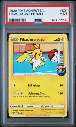 2020 Pokemon Futsall Pikachu On The Ball 001/005 - PSA 9 - Image 1