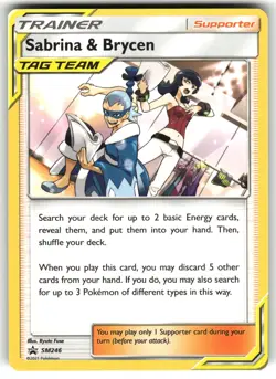 Sabrina & Brycen SM246 SM Promos NM Pokemon Card TCG - Image 1