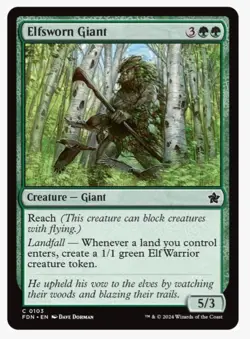 Elfsworn Giant | Foundations FDN | MTG | Reach | Landfall | Elf Warrior Token NM - Image 1