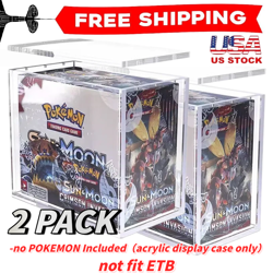 2PACK NEW Pokemon Booster Box Acrylic Protective Display Case Magnetic HOT SALE - Image 1