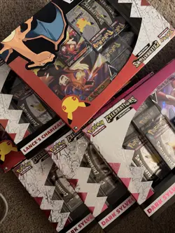 Pokemon 3x Dark Sylveon V and 3x Lance's Charizard V Celebration. - Image 1