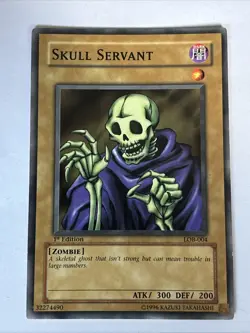 PL YuGiOh 1st Edition Legend of Blue Eyes Skull Servant LOB-004 Common - Image 1