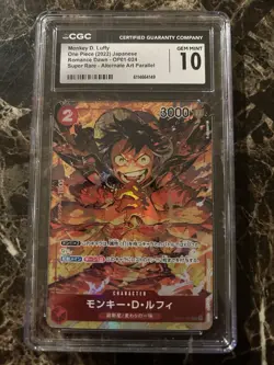 One Piece CCG Monkey.D.Luffy Romance Dawn Foil Card OP01-024 Japanese CGC 10 - Image 1