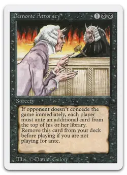 Demonic Attorney (LP) Revised Edition 3ED Magic MTG - Image 1