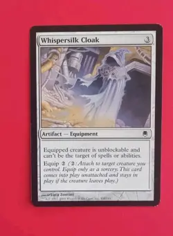 Whispersilk Cloak LP-MP Darksteel English Equipment Shroud Unblockable - Image 1