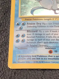 B6 Articuno 2/62 Fossil Unlimited Holo Rare Vintage Pokemon Card - Image 5