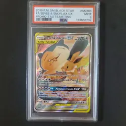 2019 POKEMON SM169 BLACK STAR PROMO TAG TEAM EEVEE & SNORLAX GX PSA 9 MINT ✨ - Image 1
