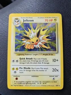 Pokemon TCG Jolteon Jungle 4/64 Holo Unlimited ERROR No Jungle Symbol Light Play - Image 1