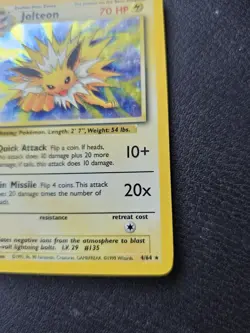 Pokemon TCG Jolteon Jungle 4/64 Holo Unlimited ERROR No Jungle Symbol Light Play - Image 4