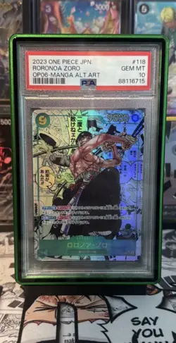 MANGA ALT ART RORONOA ZORO One Piece 2023 OP06 Wings/Captain Japanese 118 PSA 10 - Image 1
