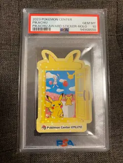 PSA10 Pikachu Award Sticker Holo Pokemon Center 2023 Pokemon Card Japan JP F/S - Image 1