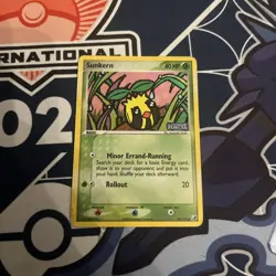 Pokemon Card EX Unseen Forces Reverse Holo Sunkern 76/115 Stamped Damaged - Image 1