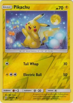 Pikachu 56/236 Reverse Holo Unified Minds Pokemon Card MP - Image 1