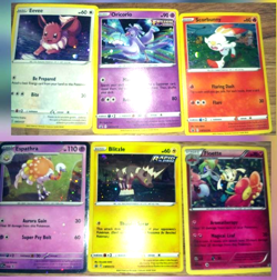 6 Pack of Pokemon Cosmos Holo Evee, Scorbunny & More Trading Card Game CCG TCG - Image 1