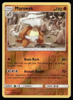 Pokemon Cards Marowak 91/214 Reverse Holo Unbroken Bonds Rare NM - Image 1