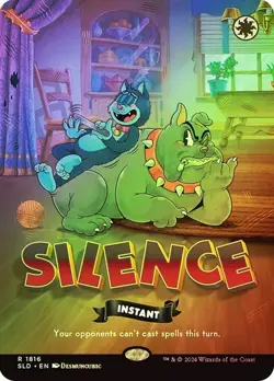 MTG - Silence - Rainbow Foil - Twisted Toons Secret Lair - Magic the Gathering - Image 1