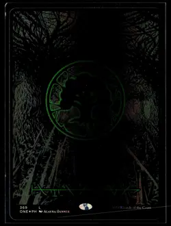 MTG Foil - Forest (Phyrexian) - Full Art (Oil Slick Raised Foil) - 369 / NM - Image 1