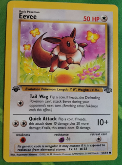 Eevee 51/64 Jungle 1st Edition Pokemon HP - Image 1