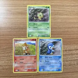 Pokemon TCG Chimchar Piplup Turtwig Sinnoh Starters Lot - Image 1