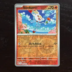 Scorbunny 026/142 Pokemon Stellar Crown Scarlet & Violet Reverse Holo Common NM - Image 1