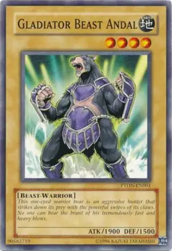3 x Gladiator Beast Andal - PTDN-EN001 - Common - Unlimited Edition Near Mint, E - Image 1