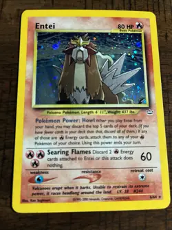 Pokemon Entei Holo 6/64 Basic 80 HP 2000 Vintage Card English - Image 1