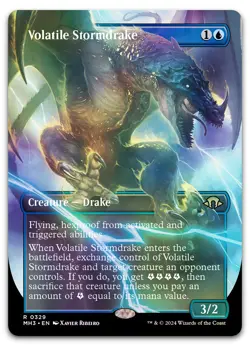 Volatile Stormdrake (Borderless) #329 (Foil) NM Modern Horizons 3 MH3 Magic MTG - Image 1