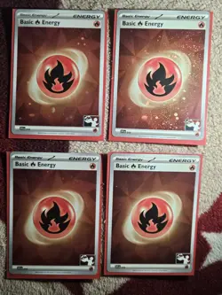 (4) Fire Energy - SVE 010 - Play! Pokemon Series 6 7 - Cosmo Holo - Image 1