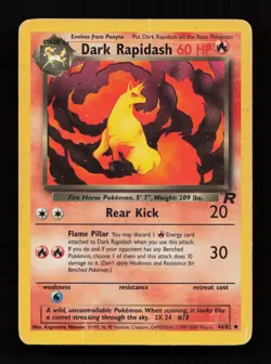Dark Rapidash 44/82 Uncommon Team Rocket Pokemon 1st Edition Heavily Played - Image 1
