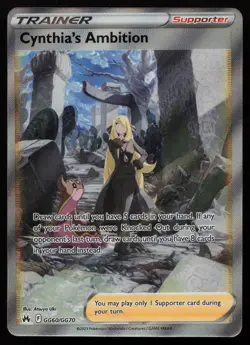 Cynthia's Ambition GG60/GG70 Ultra Rare Crown Zenith Galarian Gallery Pokemon NM - Image 1